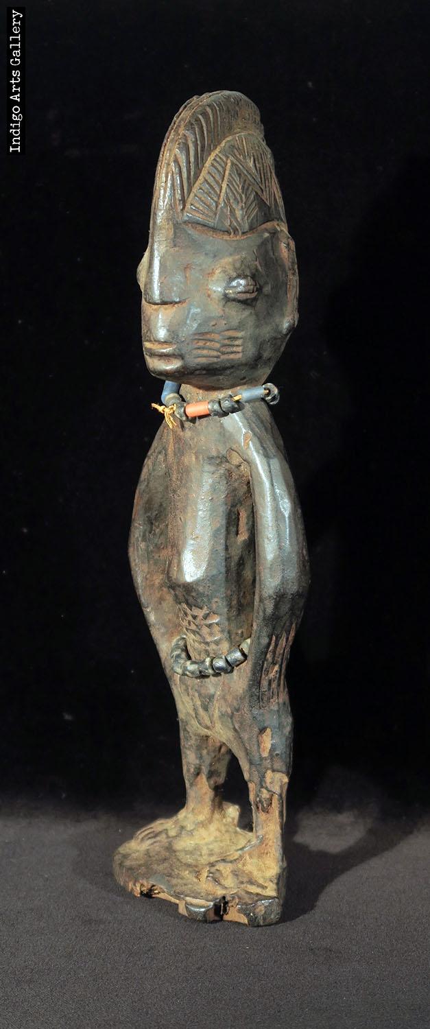 Yoruba figure Ere Ibeji wooden female memory twin, Nigeria, West - Ruby Lane