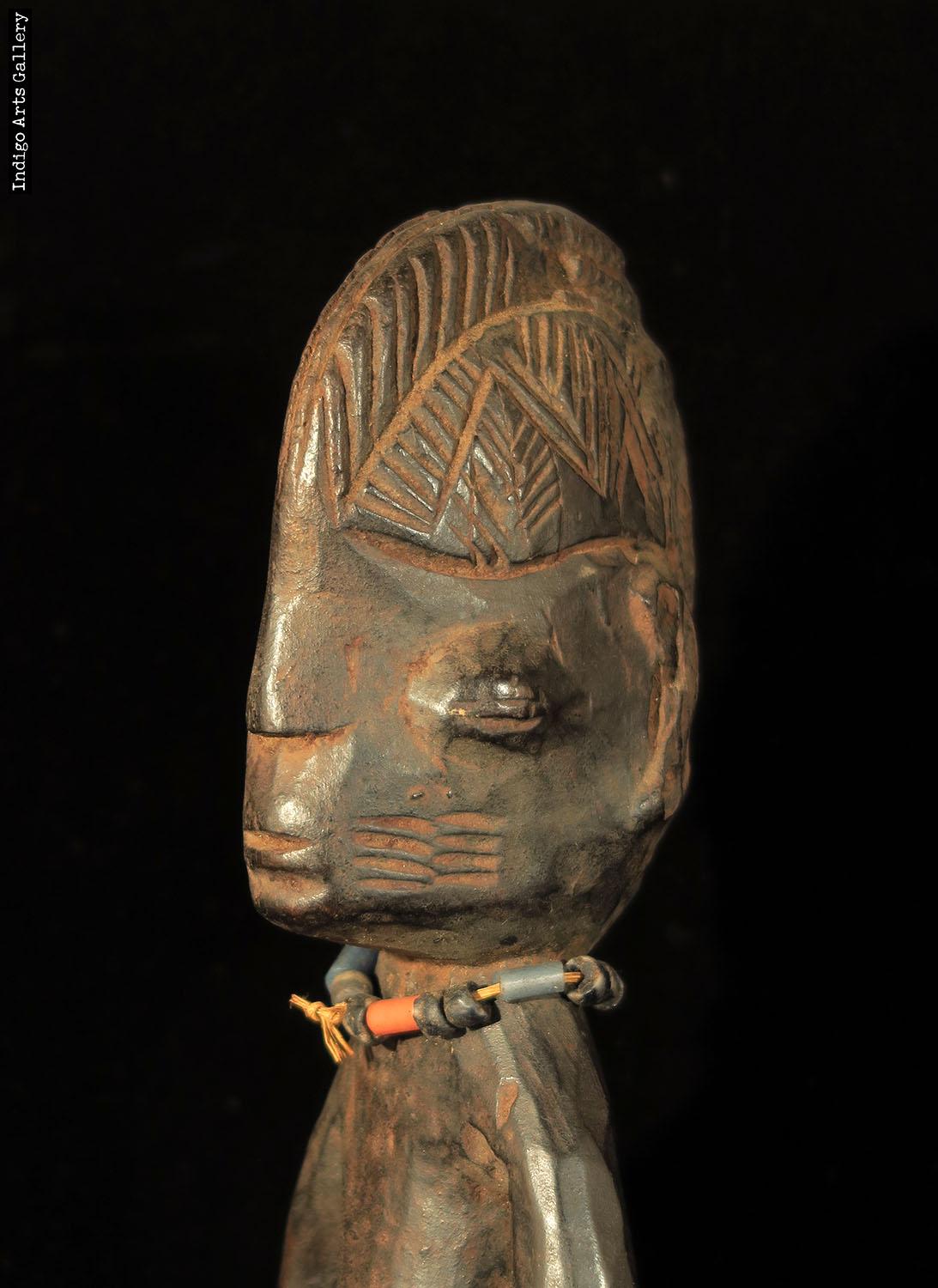 Yoruba figure Ere Ibeji wooden female memory twin, Nigeria, West - Ruby Lane