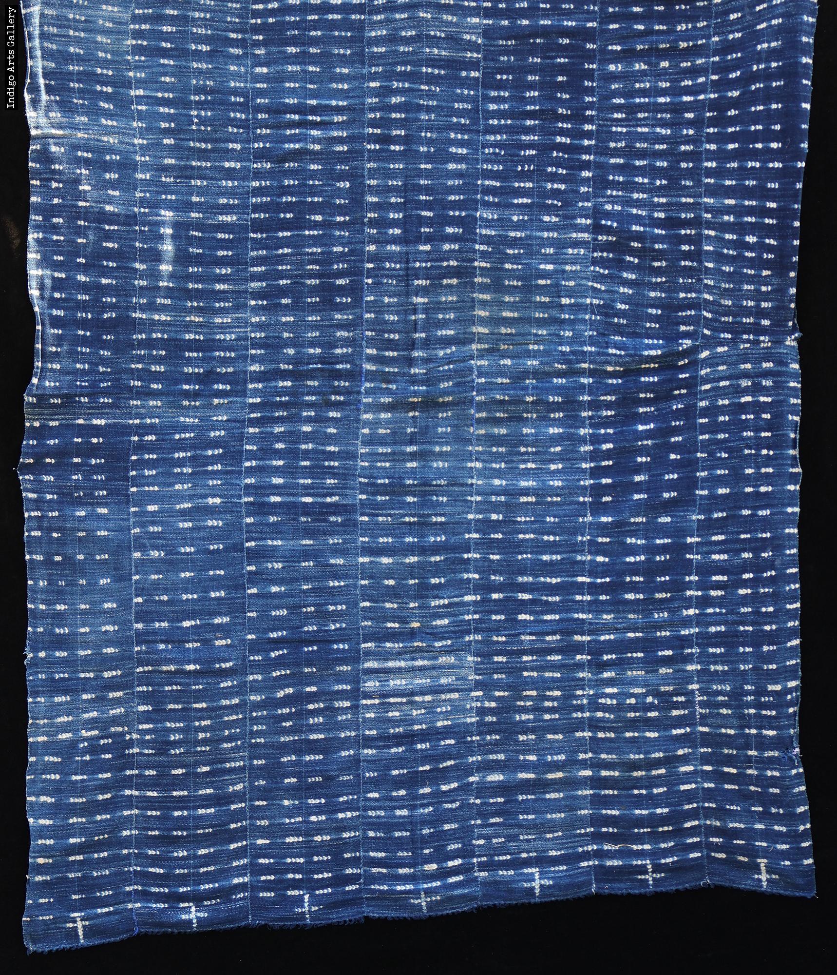 Vintage Indigo stitch-resist dyed strip-weave cloth | Indigo Arts