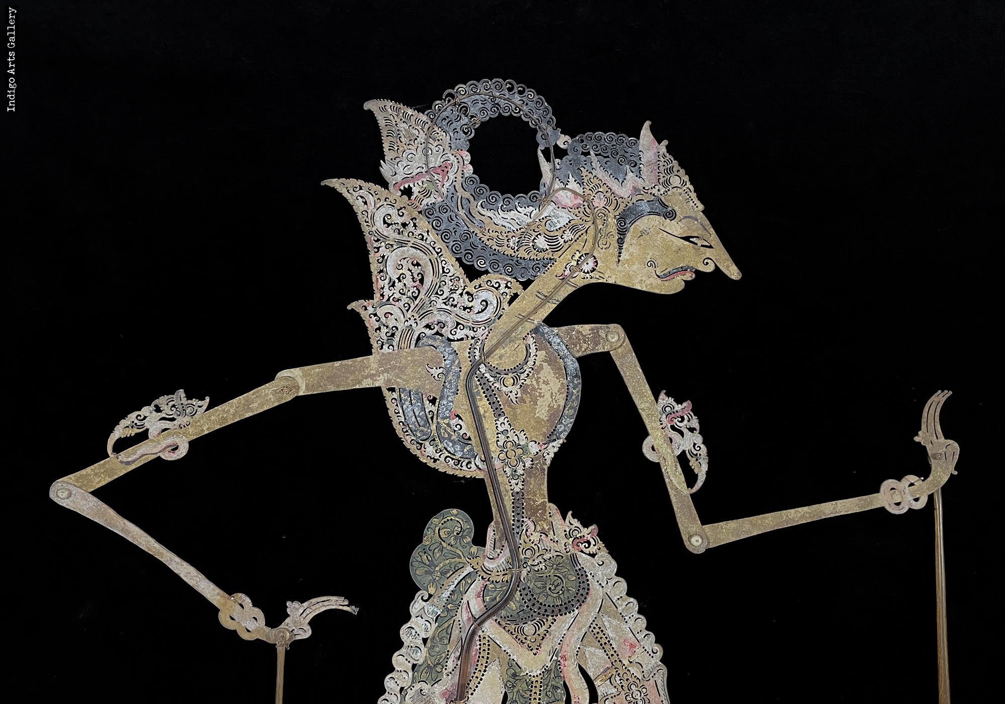 Warrior - Antique "Wayang Kulit" Javanese Shadow Puppet | Indigo Arts