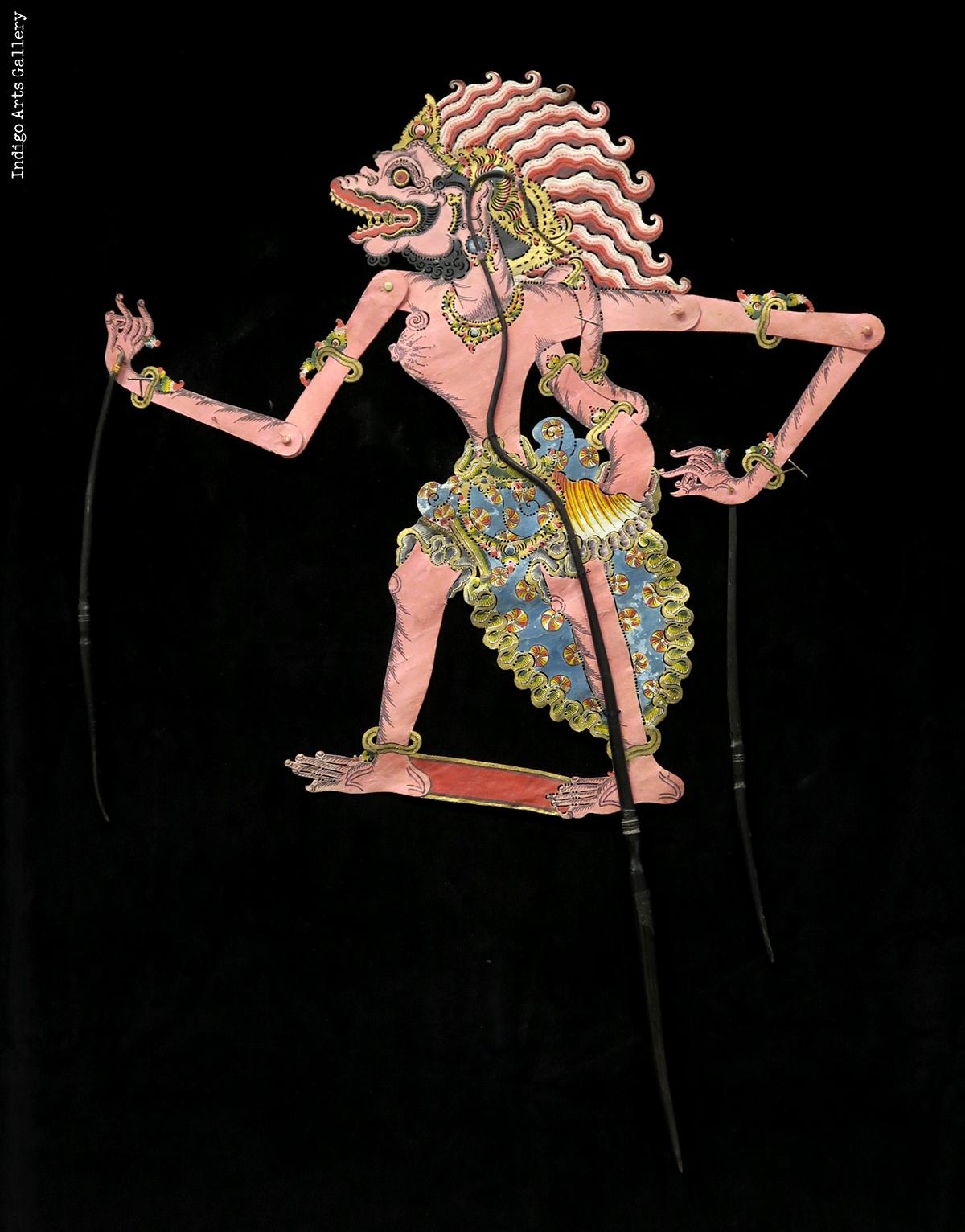  Buta Ogre Rambut Geni Antique Wayang  Kulit  Javanese 