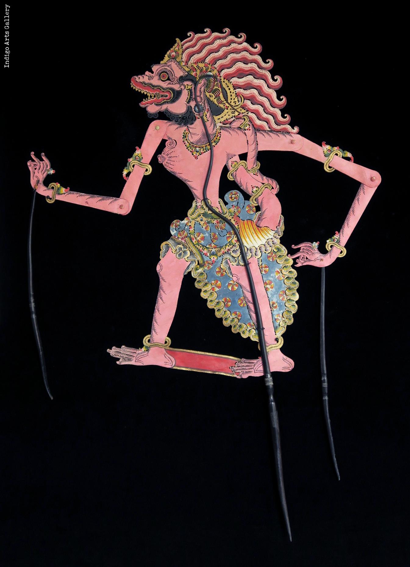  Buta Ogre Rambut Geni Antique Wayang Kulit Javanese 