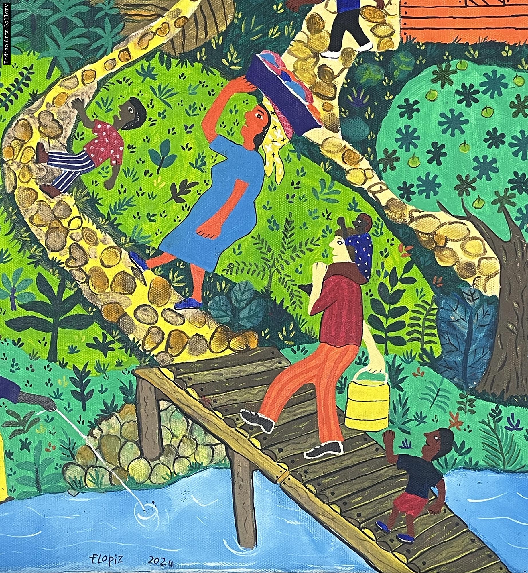 Puente en el Rio (bridge on the river) | Indigo Arts