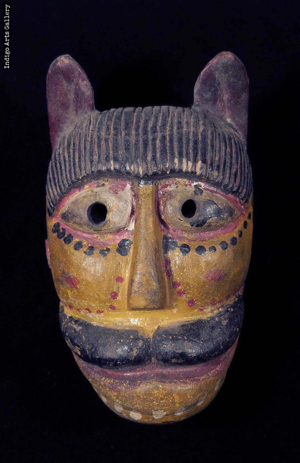 Tiger with a Mustache - Miniature Hindu Festival Mask