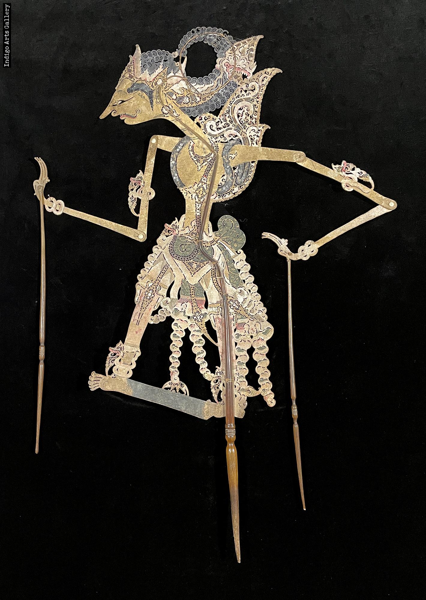 Warrior - Antique "Wayang Kulit" Javanese Shadow Puppet | Indigo Arts