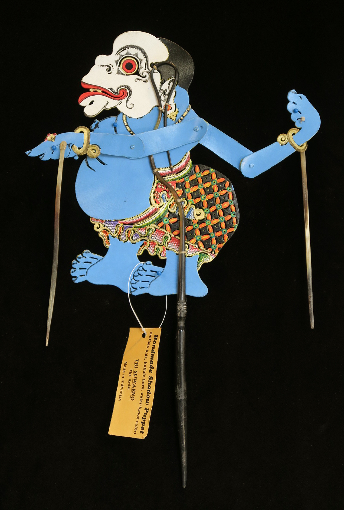 "Bagong" Clown ("Relax man") "Wayang Kulit" Javanese Shadow Puppet by